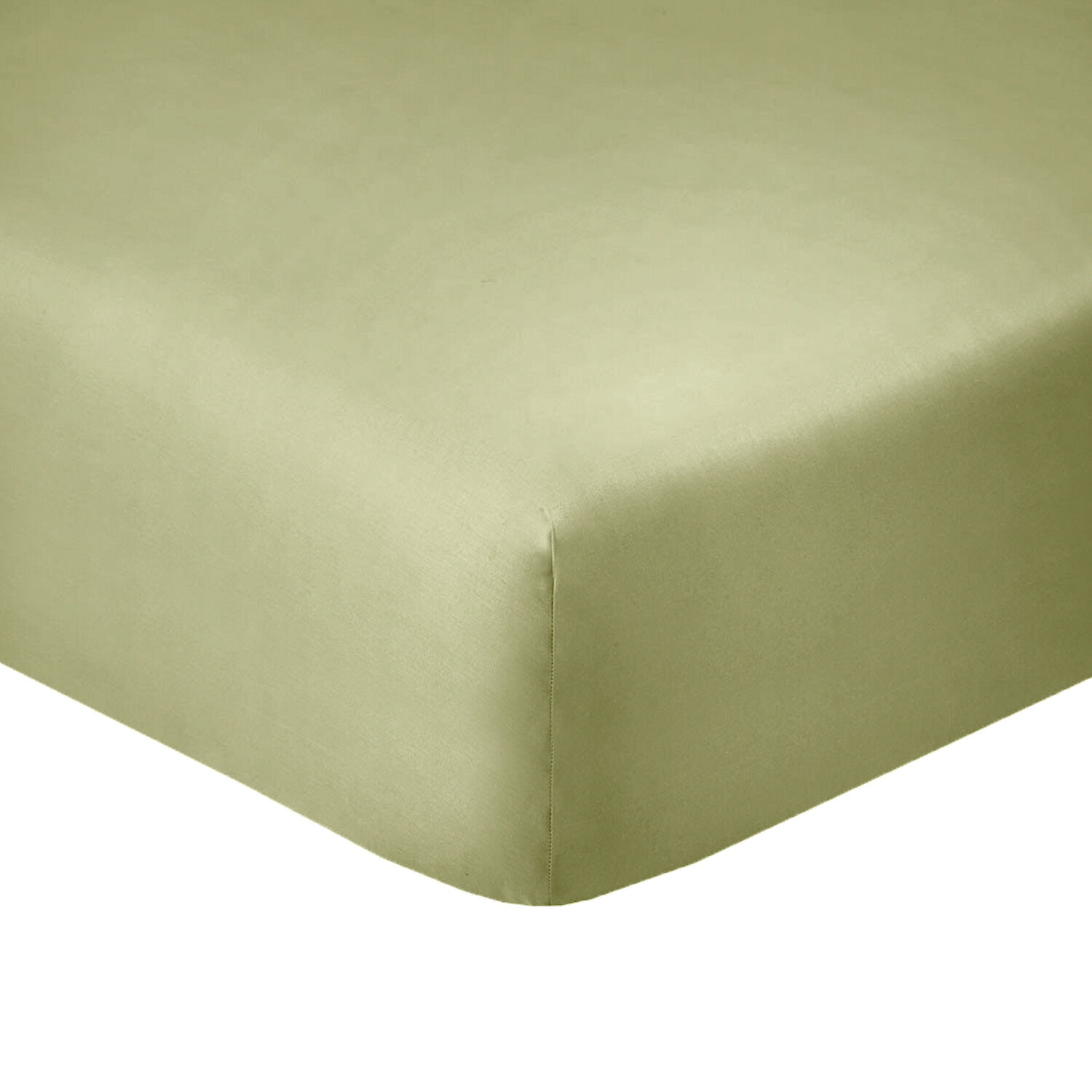 Drap housse uni 100% coton - essentiel - verveine