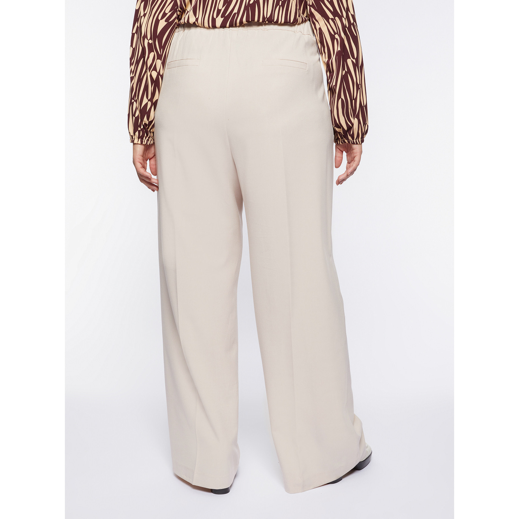 Fiorella Rubino - Pantaloni palazzo con pieghe - Beige