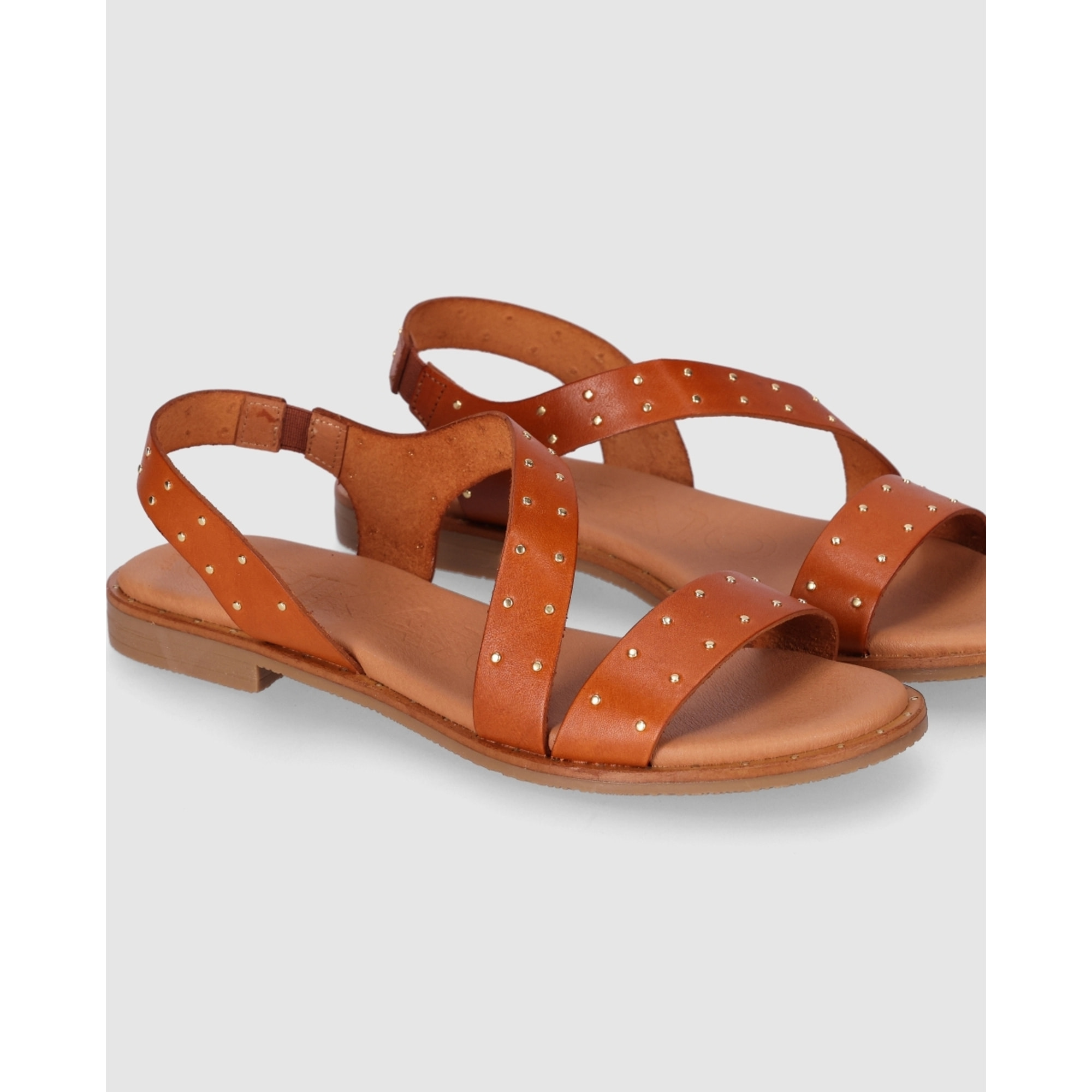 Sandalias de Piel - Cuero - Tacón: Bajo