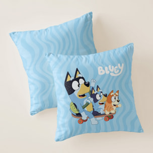 Funda cojin BLUEY con relleno 45x45 .