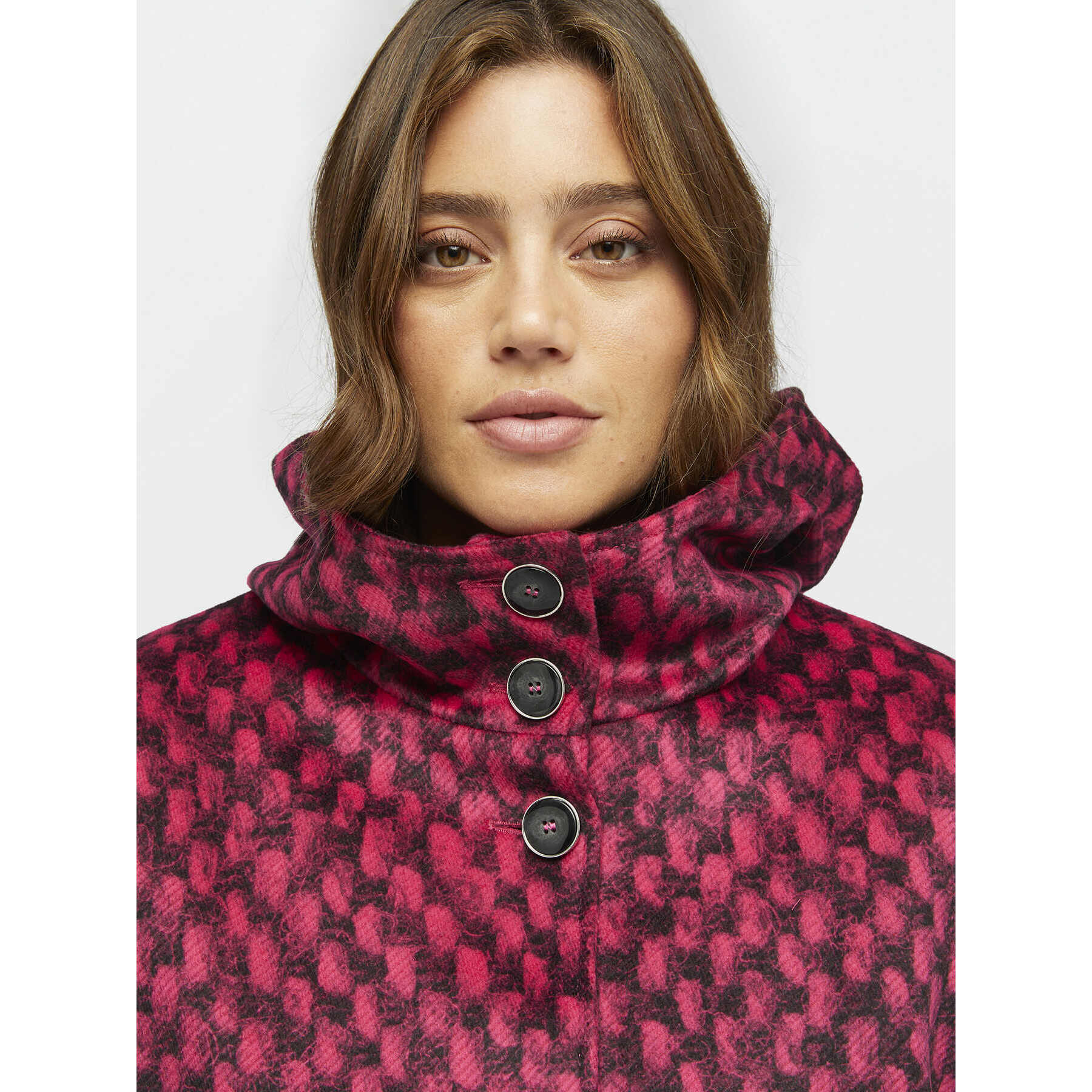 Fiorella Rubino - Chaqueta bicolor con capucha - Fuchsia