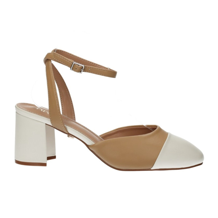 Décolleté sling back Donna Tata Italia Bianco
