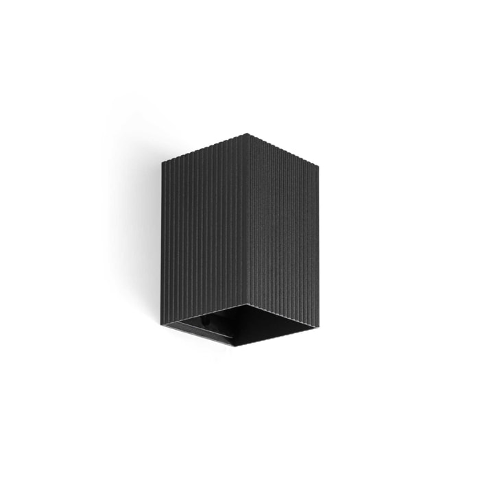 LUNE Applique carré noire cannelée