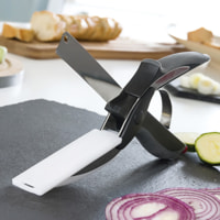Coltello-forbici con mini tagliere integrato - 7,5 x 25 x 3 cm