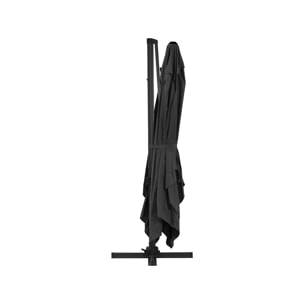 Parasol jardin déporté Alu "Sun 4" - Rectangle - 3 x 4 m + Housse de protection - Noir