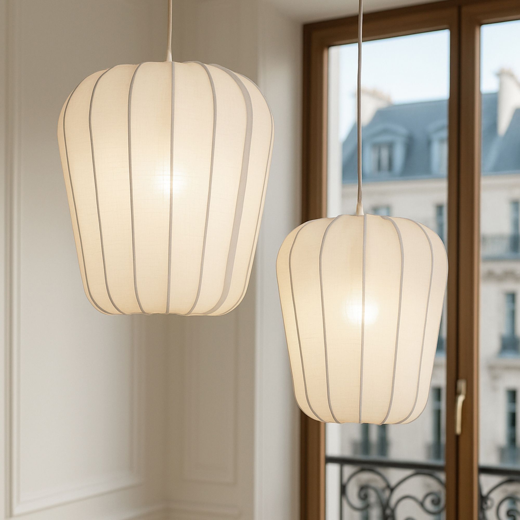 Suspension en coton ivoire et métal h35cm ALBA