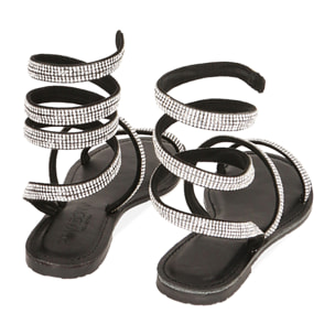Sandali neri con strass