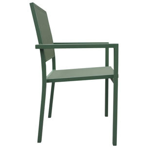 Salon de jardin BARI en textilène vert sauge 8 places - aluminium vert sauge