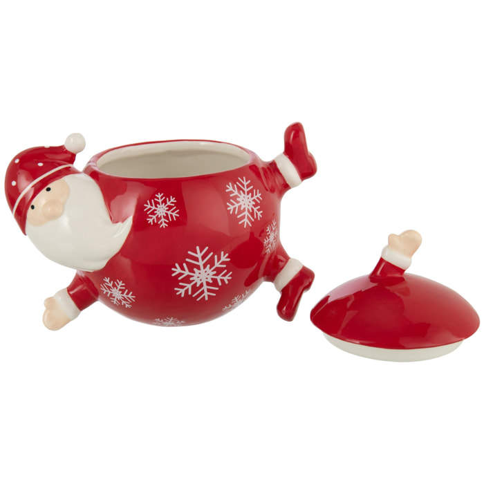 J-Line pot de conservation Père Noël Dolomite - céramique - blanc/rouge