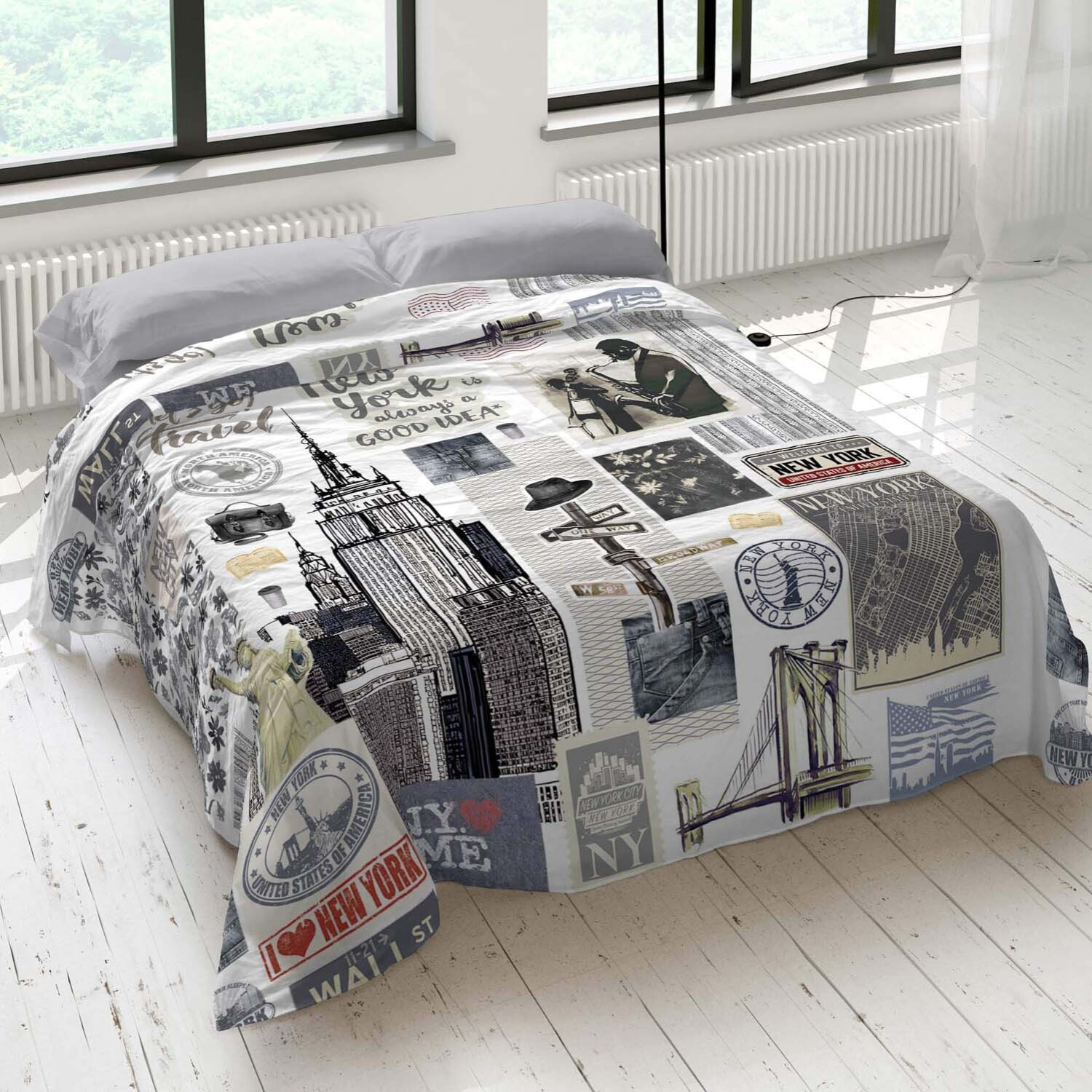 Naturals - Juego de Sábanas Estampadas - Incluye 1 o 2 Fundas de Almohada + 1 Sábana Bajera - 100% Algodón - Ny Travel