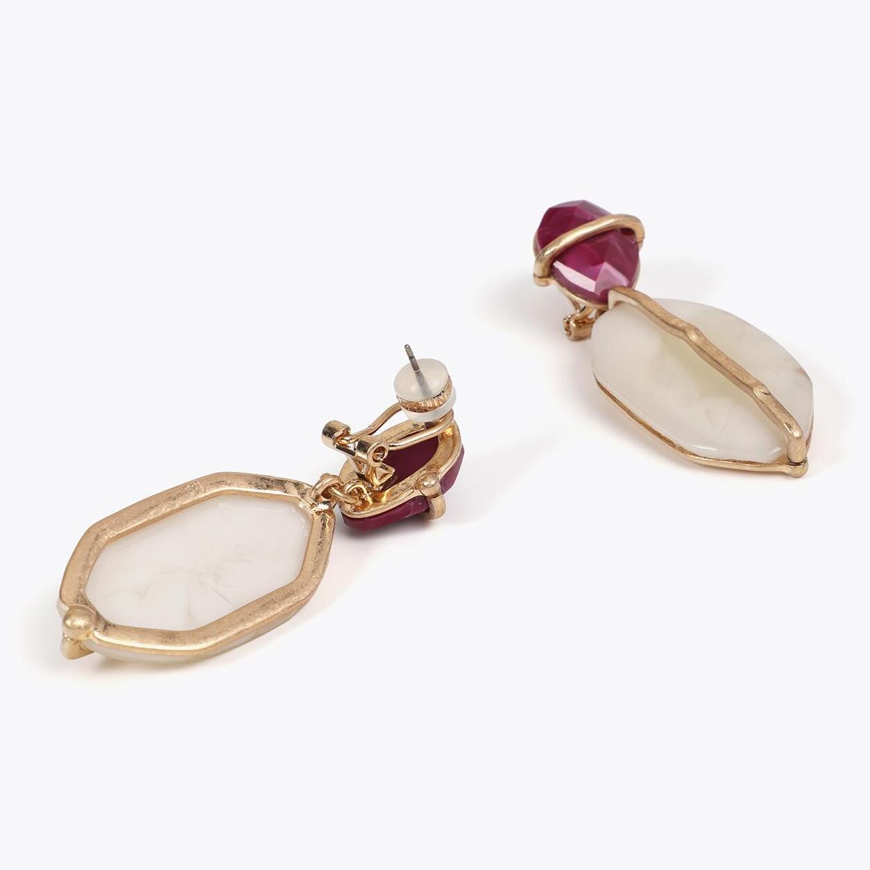 Orecchini a doppio effetto pietra naturale