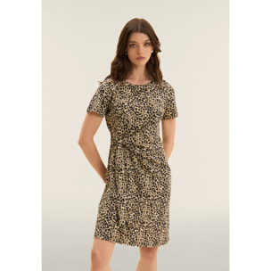 Abito Animalier con dettaglio annodato sul fianco