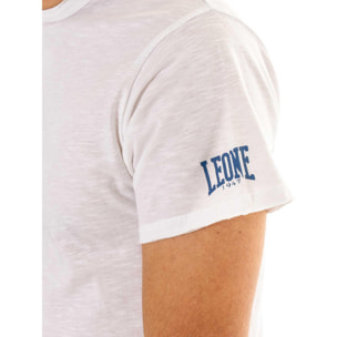 Maglietta uomo maniche corte in slub piccolo logo