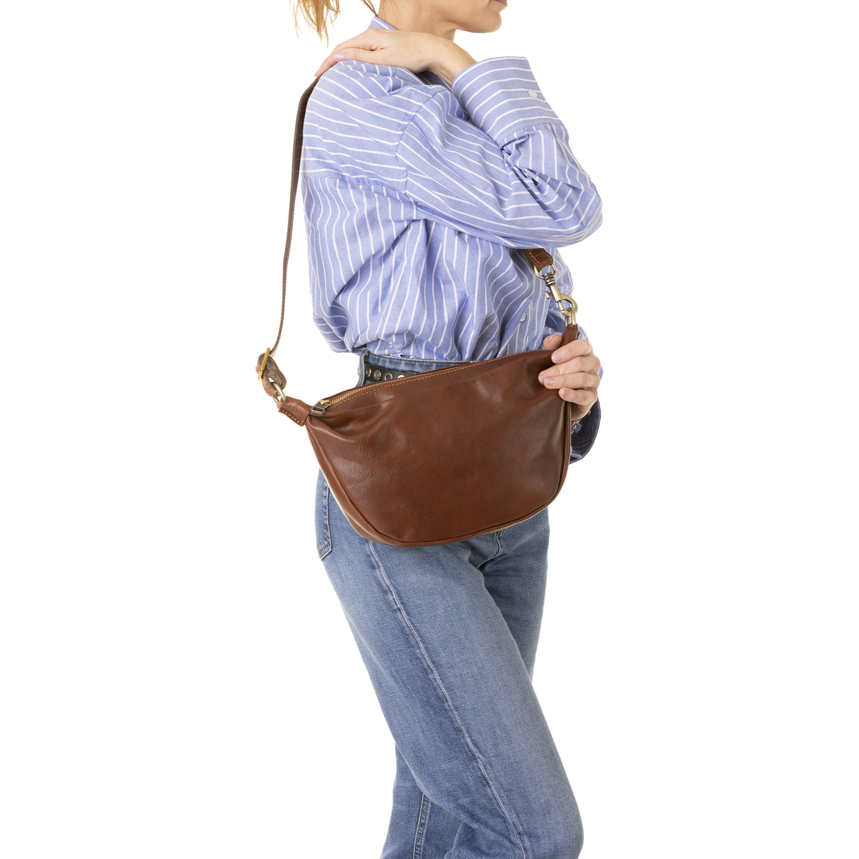 Borsa a spalla  unisex In Vera pelle Made in Italy 28x18x6 cm