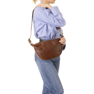 Borsa a spalla  unisex In Vera pelle Made in Italy 28x18x6 cm