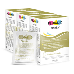 PEDIAKID - Diaréa - Pour les besoins nutritionnels en cas de gastroentérite aiguë ou diarrhée associée aux antibiotiques - Dès la naissance - Sachets de poudre à diluer - Goût neutre - Lot de 3