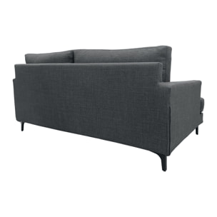 Canapé 3 pl WIMY 167 cm fixe tissu Anthracite - 100% déhoussable - Fab. France