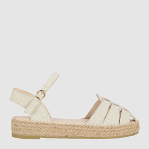 Sandalias de Serraje - Platino - Tacón: 5 cm