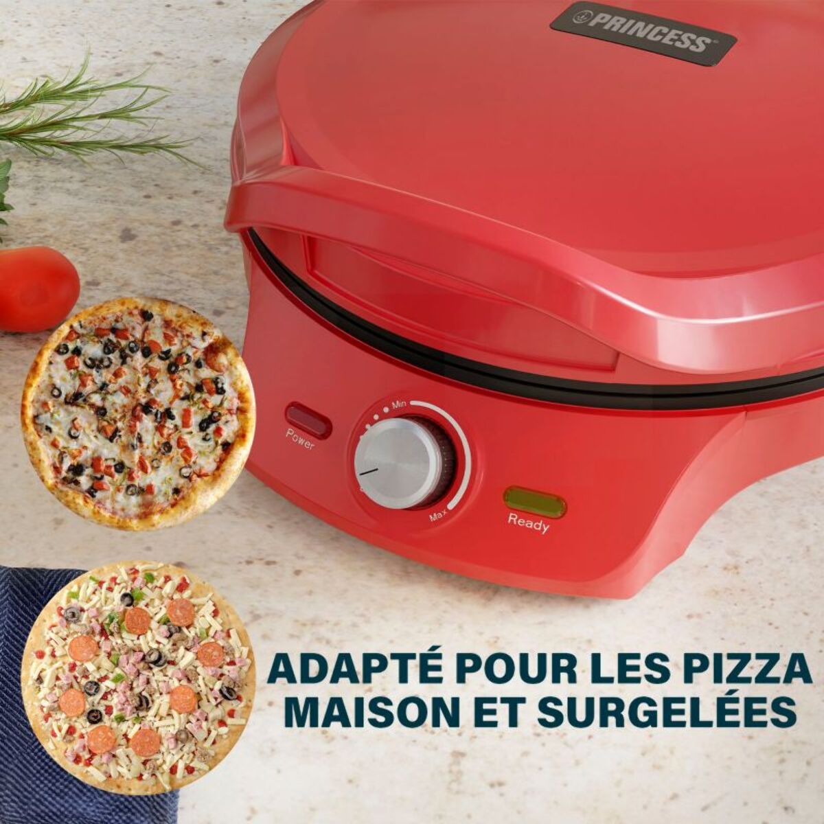 Four à pizza électrique PRINCESS Machine pizza/Thermost. réglable / Grill