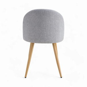 Pack 4 chaises en tissu gris foncé et gris clair - Cozy