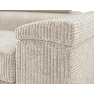 Pablo - fauteuil avec têtière ajustable - en velours côtelé - Beige