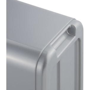 Cubo de Basura Premium con Tapa Abatible, Tacto Suave, color Plateado