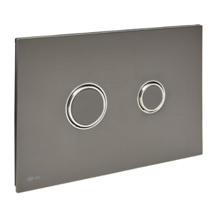 Plaque de commande double touche en acier inoxydable, traitement PVD, gun metal mat (SATATBGM)