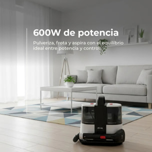 Limpiatapicerías EVVO AM65, 600W, Depósito 1.5L, Accesorios XXL y Ventanas, Doble Depósito