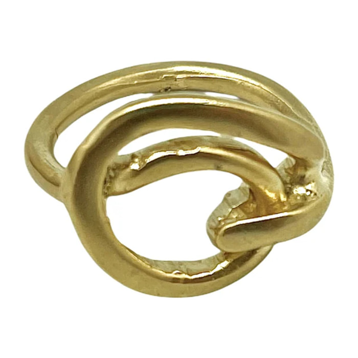 Anillo Mi Mundo en zamak chapado dorado (latón)