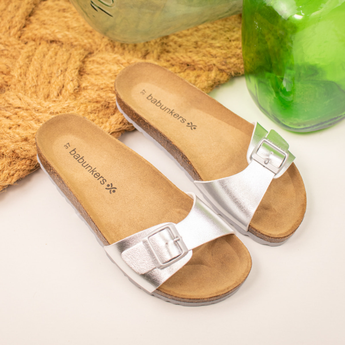 SANDALIA BABUNKERS PLATEADO