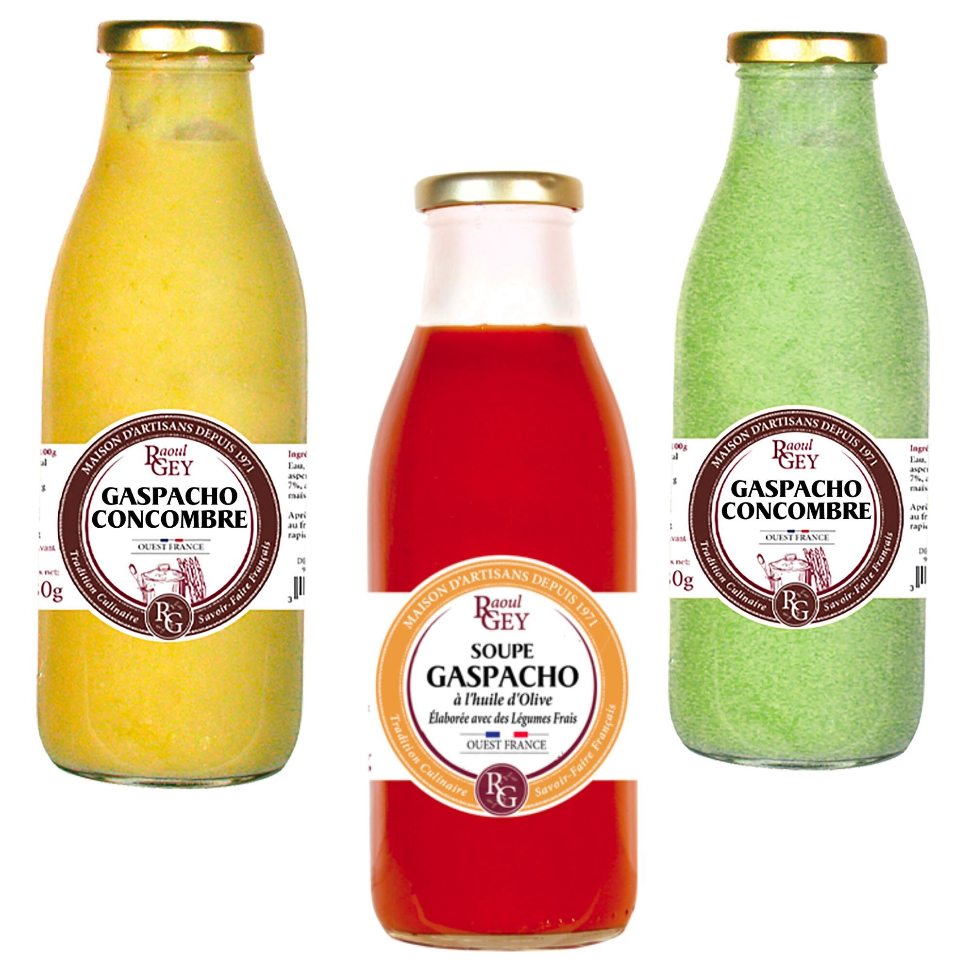 Trio de Gaspachos Frais - 3 x 50 cl - France - Raoul Gey