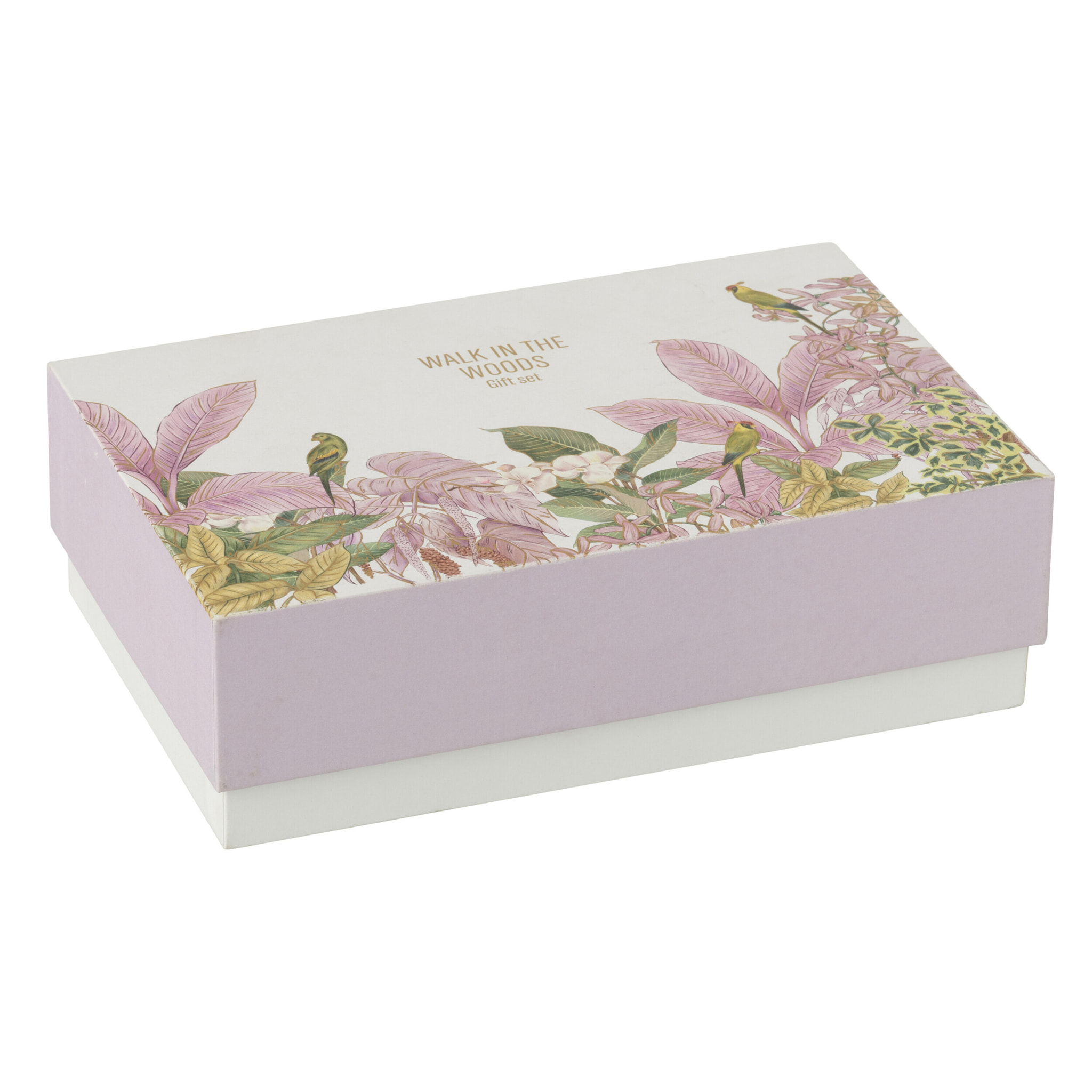 J-Line bougie parfumée + bâtonnets parfumés Walk In The Woods - rose - set cadeau