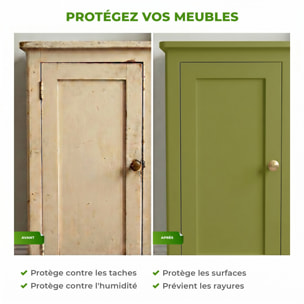 Rouleau adhésif décoratif Vinyle au Mètre - Vert olive - Sticker Lavable Imperméable Mur Cuisine Meubles