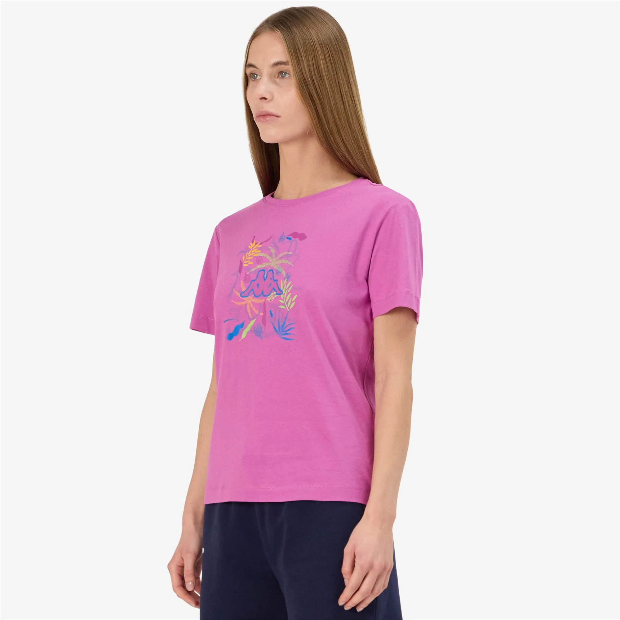 Kappa - T-Shirts & Top Donna Viola - Logo Gamino