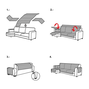 Cubre Sofá Chaise Longue Derecha modelo PRISCILA