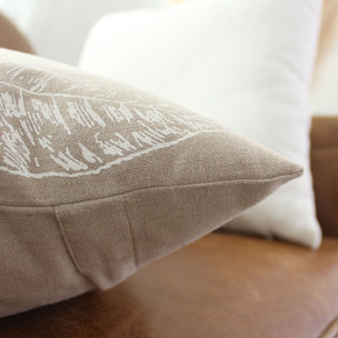 Coussin carré motif nature épuré - Naturel