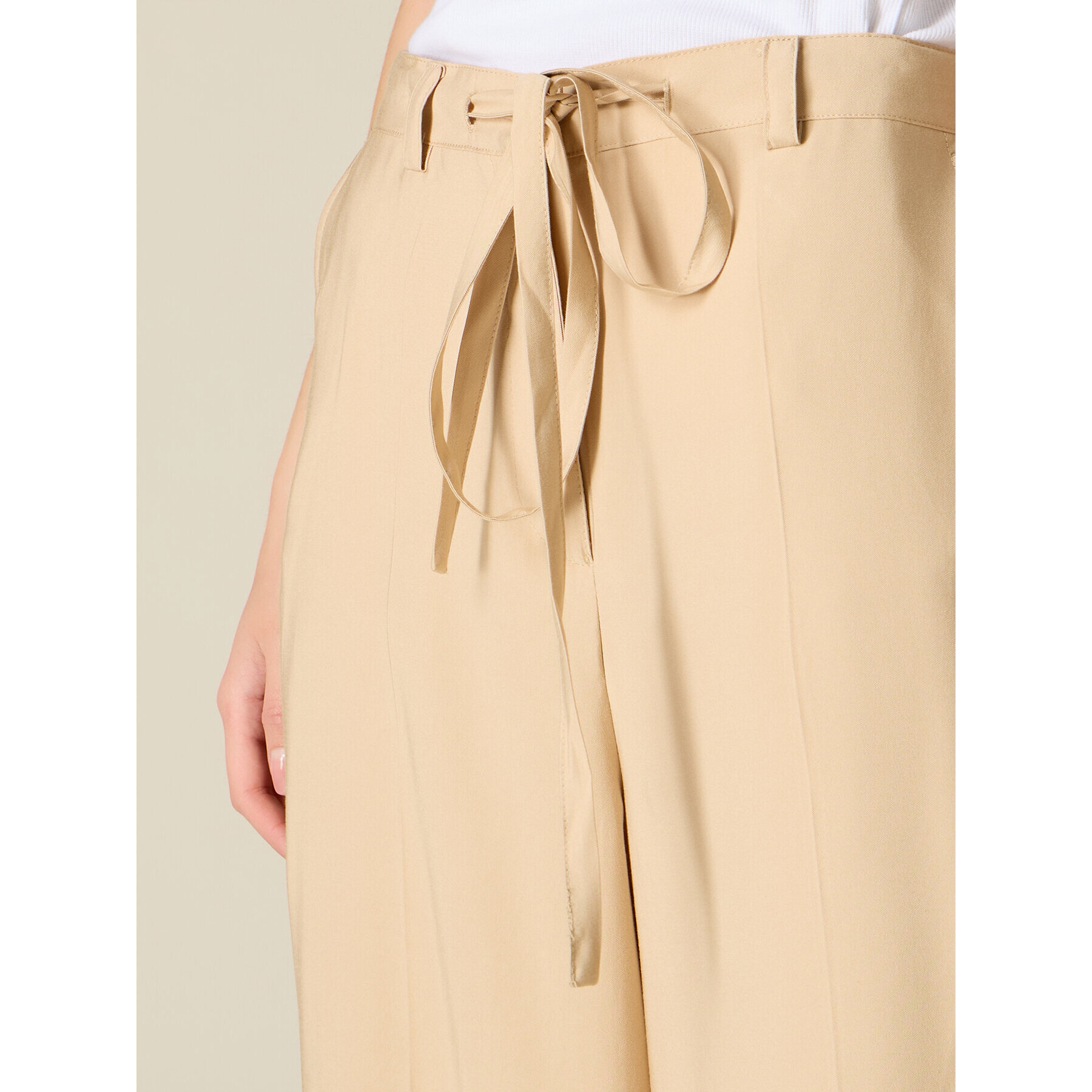 Oltre - Pantalones palazzo con banda lateral - Beige