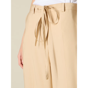 Oltre - Pantalones palazzo con banda lateral - Beige