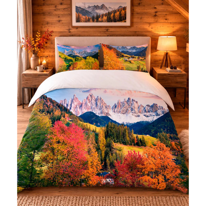 Parure Copripiumino Dolomiti pasaggio montano 100% cotone