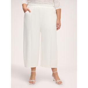 Fiorella Rubino - Pantaloni cropped in tessuto stretch - Bianco