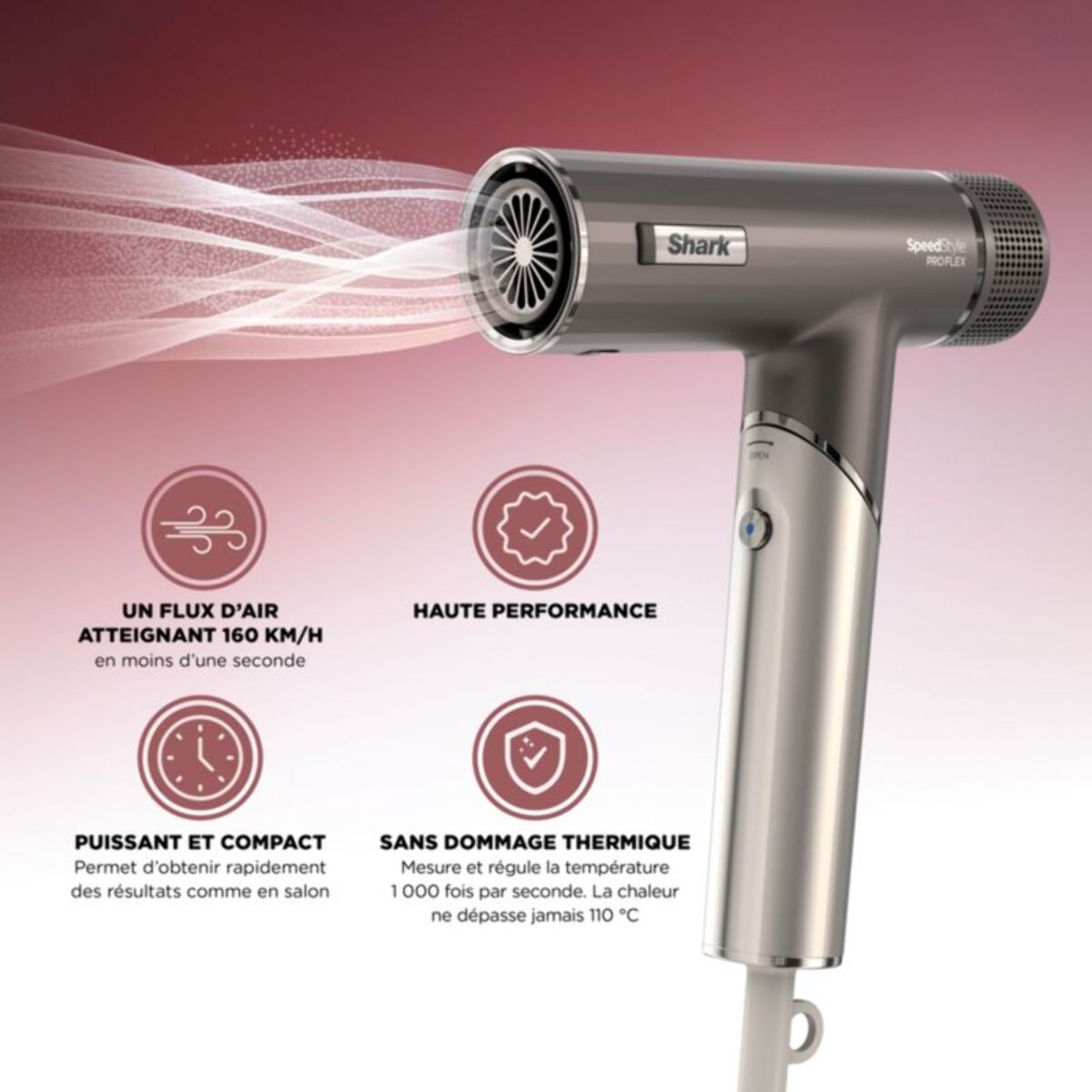 Sèche cheveux SHARK SpeedStyle Pro HD542EU FLEX 4-en-1