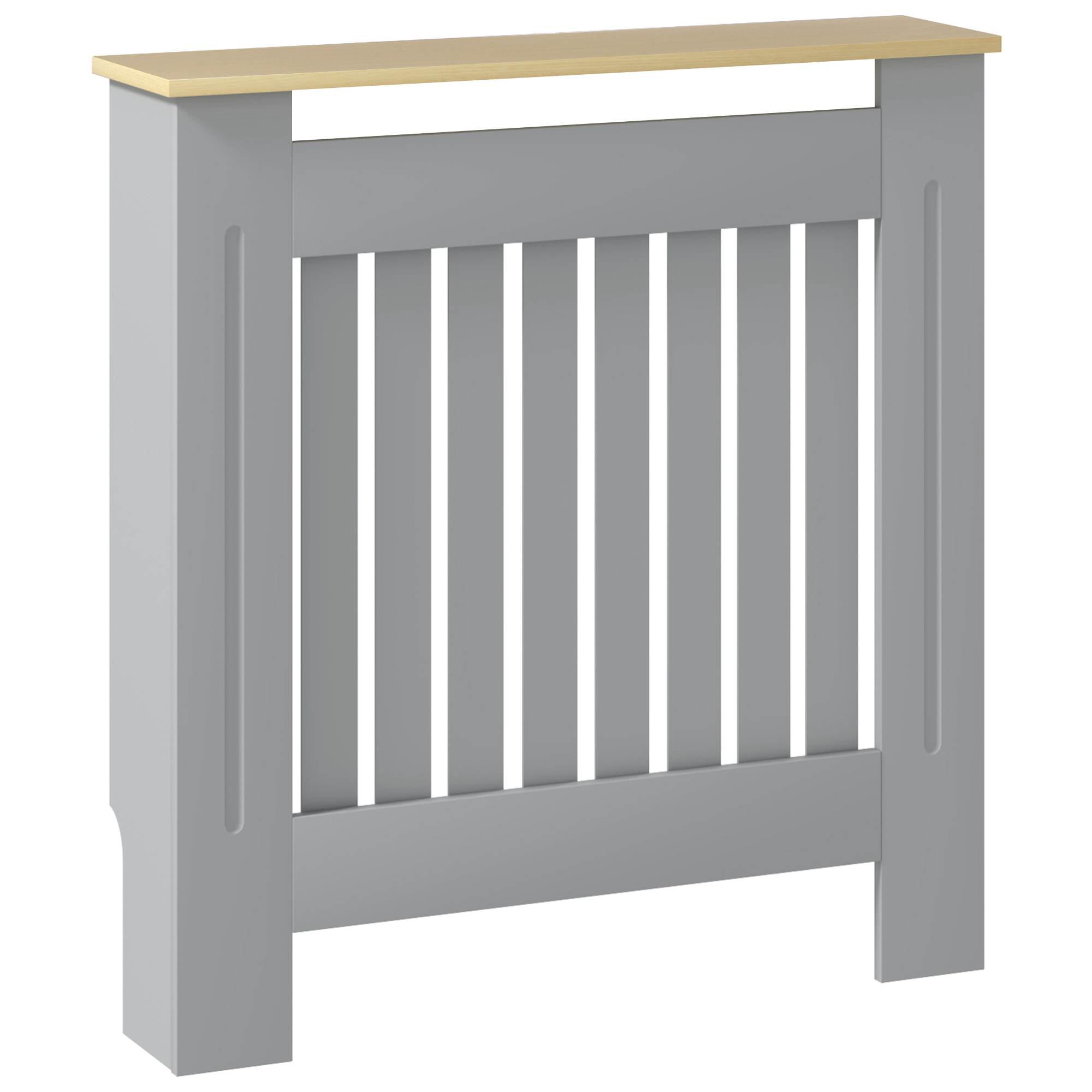 Cubre Radiadores Cubreradiador de MDF Cubierta para Radiador para Salón Dormitorio Pasillo 78x19x83 cm Gris y Roble
