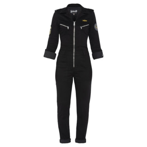 TRJUMP21W LIGHT PILOT JUMPSUIT WITH MILITARY BADGES IN TENCEL 63% COTTON 18% TENCEL 15% POLYESTER 4% ELASTANE Nero