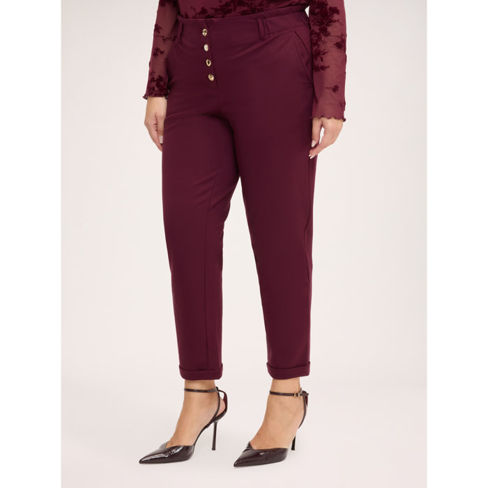 Fiorella Rubino - Pantaloni Balloon in Punto Milano - Bordeaux