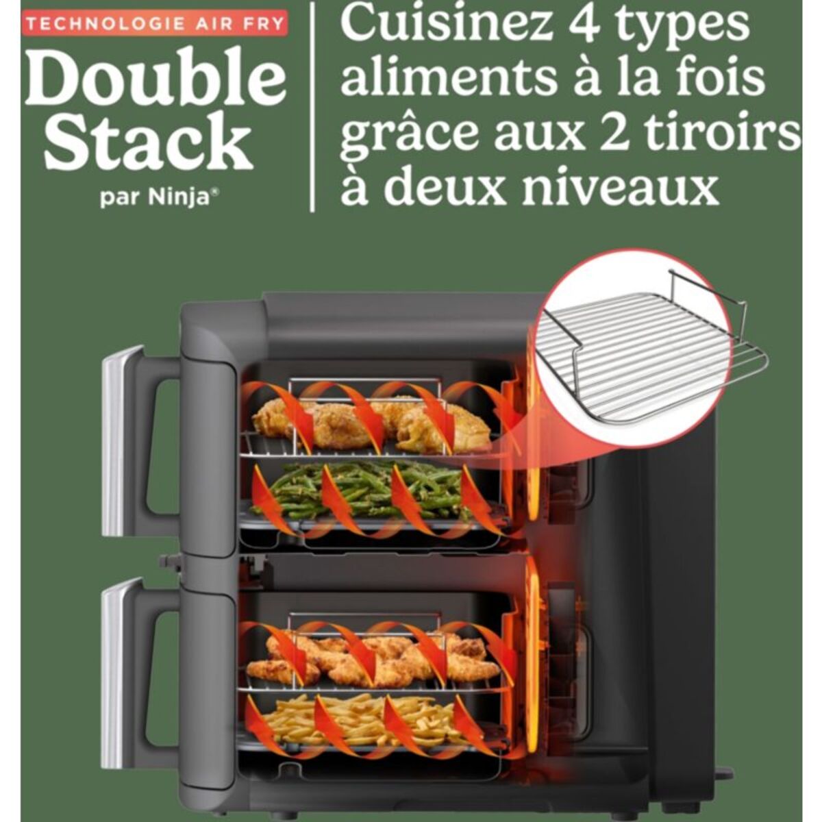 Friteuse sans huile NINJA Double Stack XL 9,5 L SL451EU