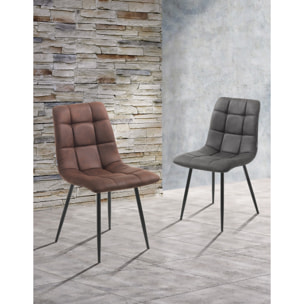 Tomasucci Lot de 4 Chaises TOFFEE OLD BROWN Marron