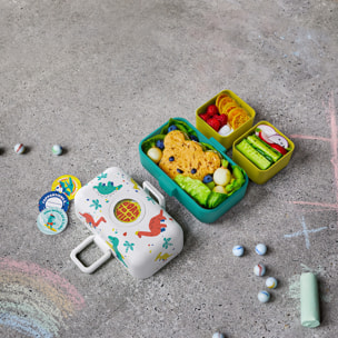 Set lunch box enfants bleu Dino avec ses accessoires