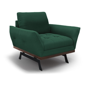 Fauteuil "Olivier" en tissu structurel vert