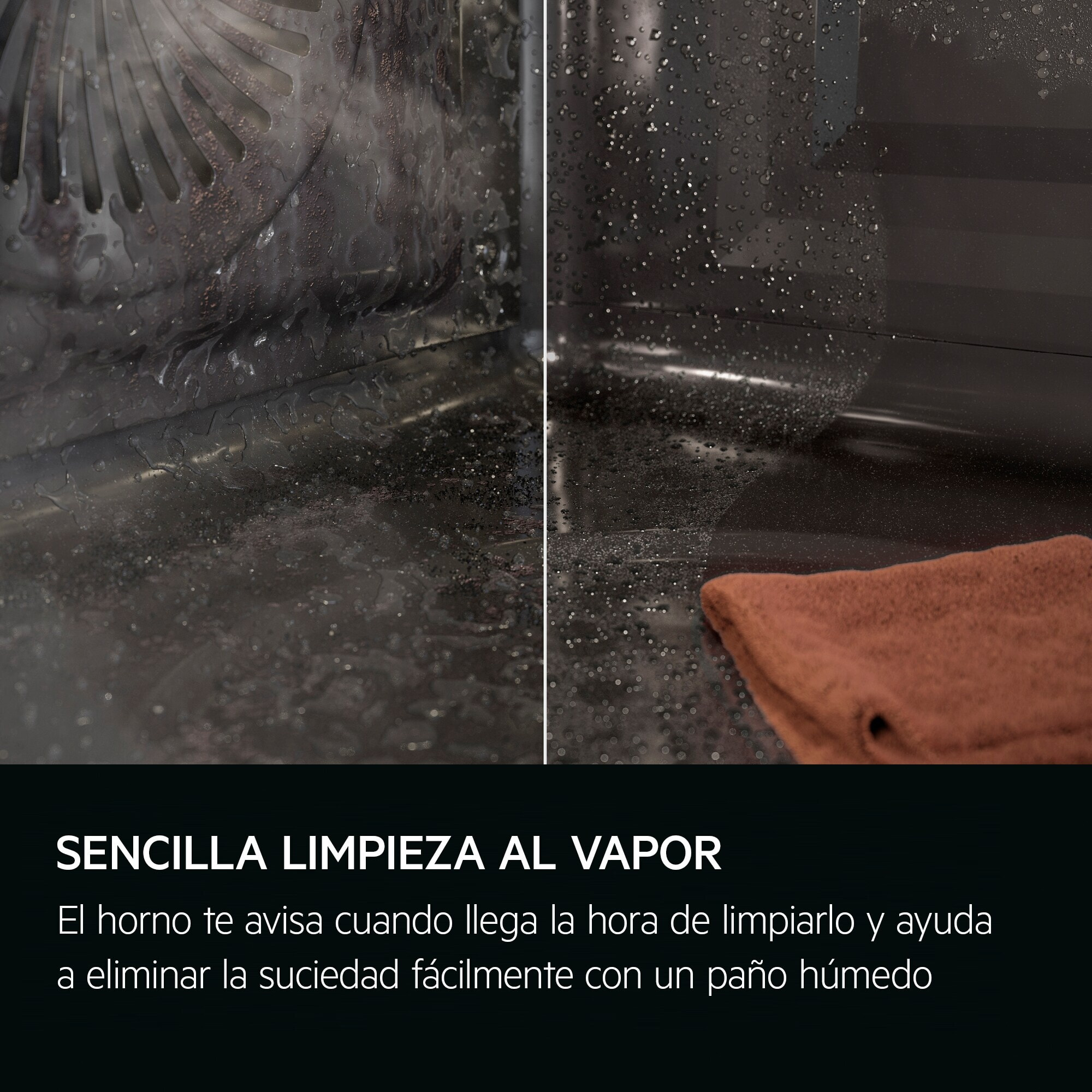 AEG Horno compacto de vapor Serie 9000 ProAssist con SteamPro con Display CookSmart Touch+ 7,8 '', con WiFi TP9SK821B