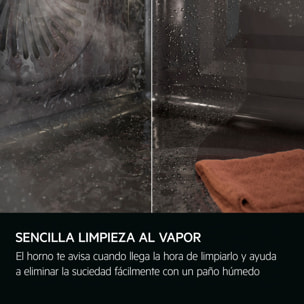 AEG Horno compacto de vapor Serie 9000 ProAssist con SteamPro con Display CookSmart Touch+ 7,8 '', con WiFi TP9SK821B